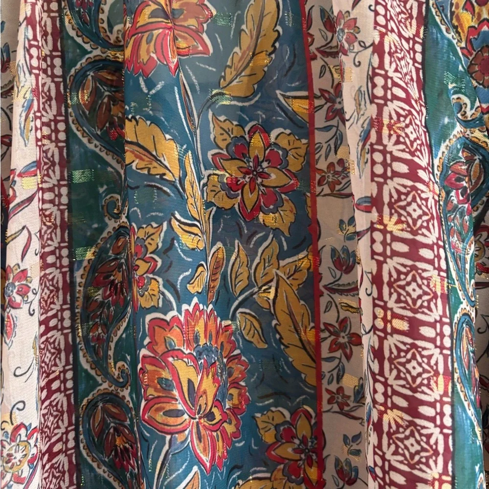 Democracy Sheer Multicolor Floral Boho Top Women’s Size 2X - Picture 14 of 16